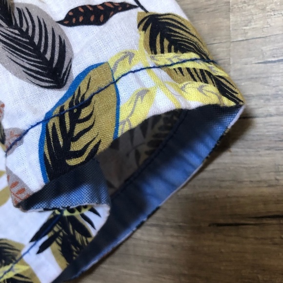 Men's Tropical Leaf Print Cotton Short Sleeve Button Up Shirt XL - Picture 5 of 10
